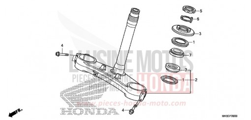 TIGE DE DIRECTION CBR1000RAF de 2015